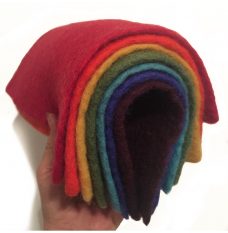 PAPOOSE - craft felt sheets 25cm, rainbow selection